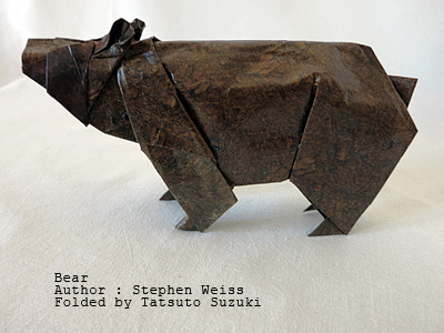 Photo Origami Bear, Author : Stephen Weiss, Folded by Tatsuto Suzuki